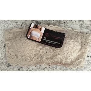 No Boundaries Underwire Lace Bandeau Convertible Straps Bra Nude Beige Medium
